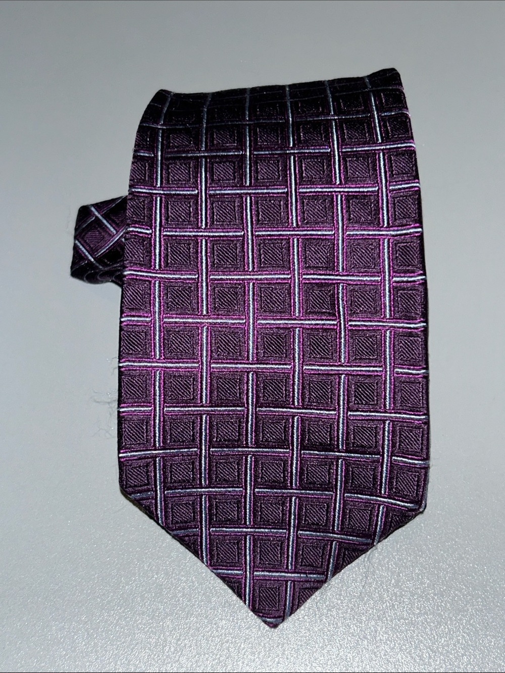 Brooks Brothers Men's Purple Geo-Pattern Silk Tie